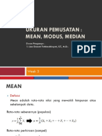 Ukuran Pemusatan Dan Penyebaran