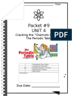 Packet #9 Unit 4: Cracking The "Chemists Code": - The Periodic Table