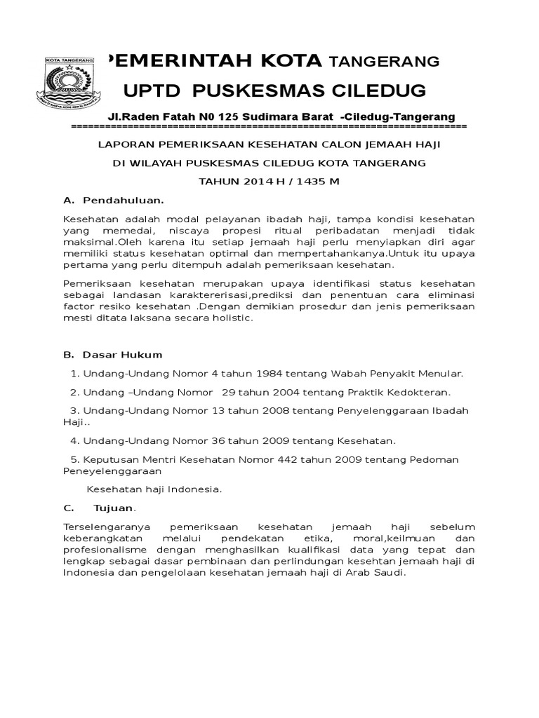 Laporan Pemeriksaan Kesehatan - Gambaran