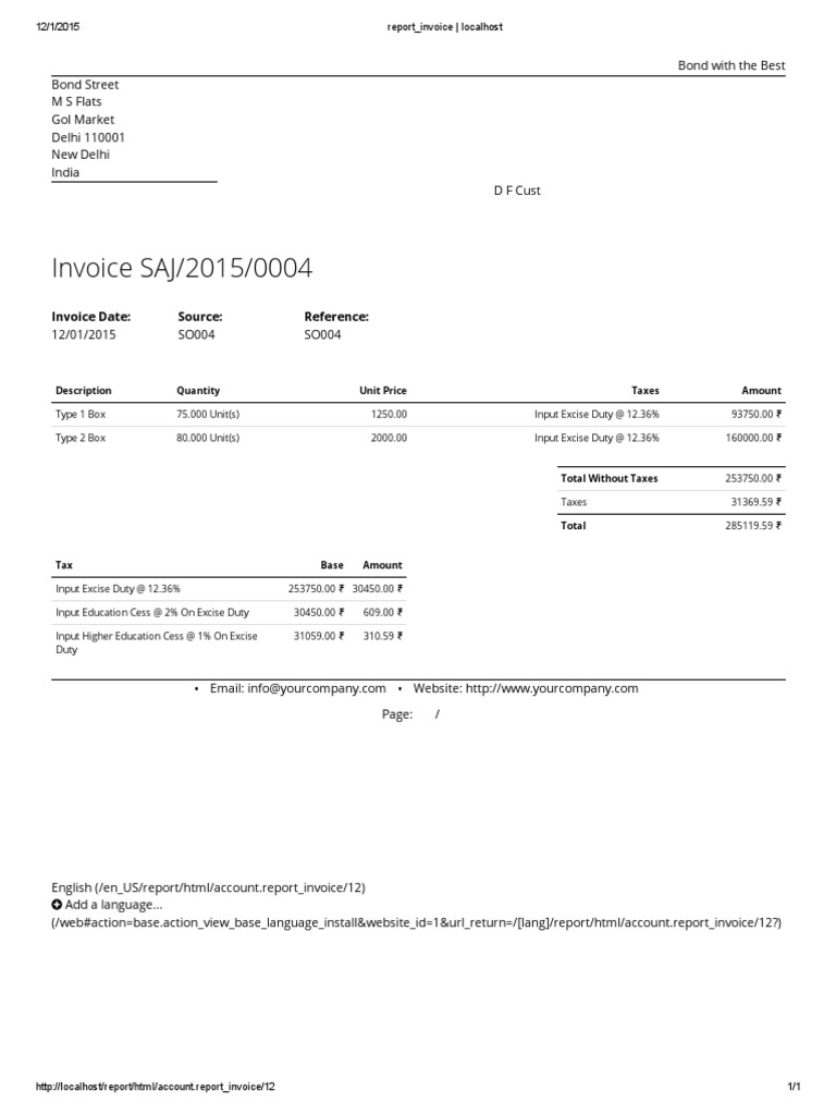 Invoice Report for December 2015 | PDF | Finance & Money Management