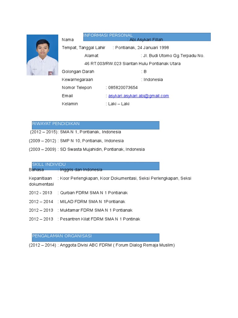 Download format cv kosong word free image