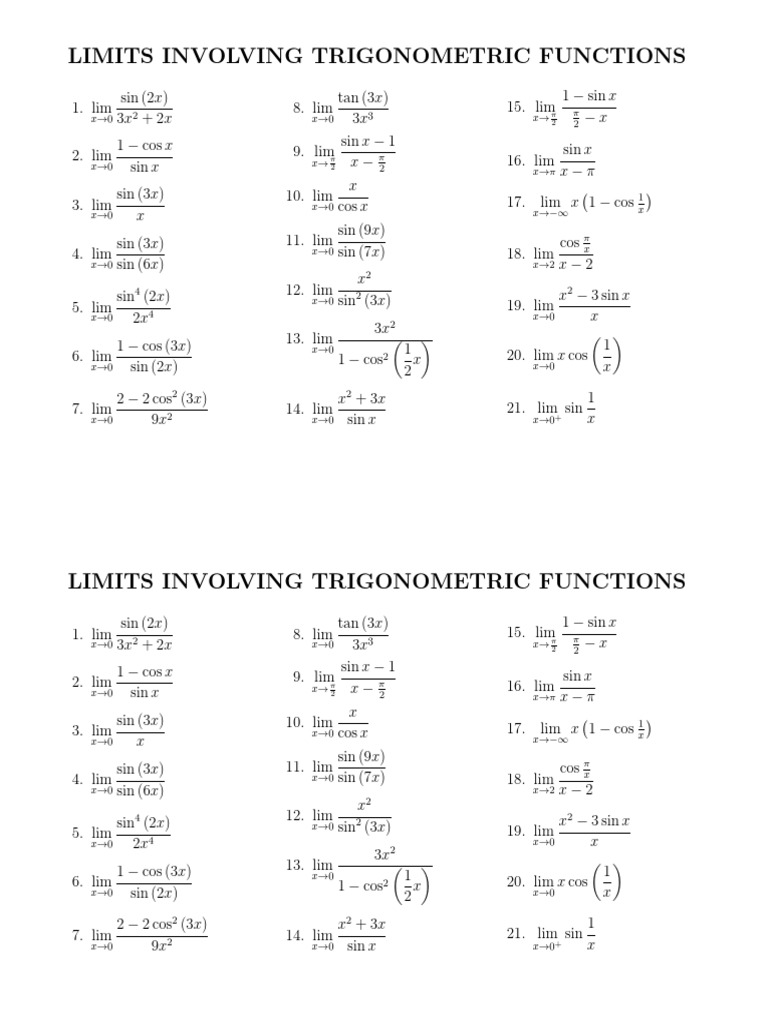 Trigonometric Limits Explained | PDF | Teaching Methods & Materials