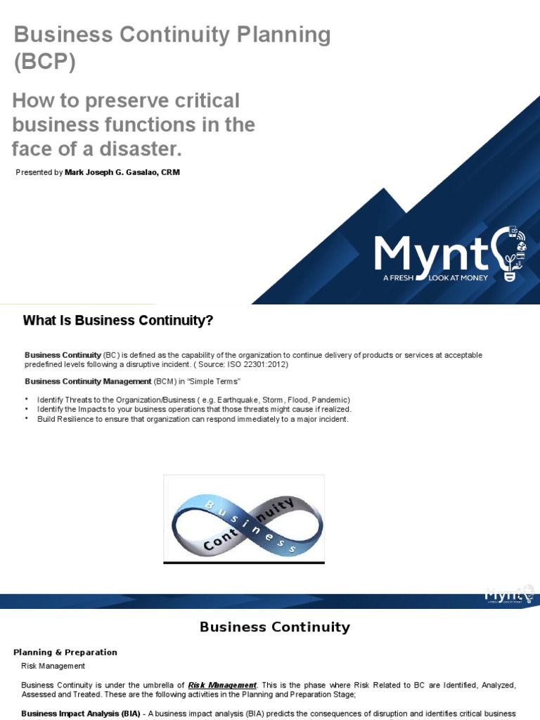 Business Continuity Plan Overview | PDF | Business Continuity ...