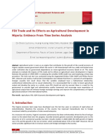 FDI Trade and Its Effects on Agricultural Development in Nigeria Evidence From Time Series Analysis