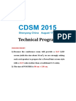 Technical Programme of CDSM 2015