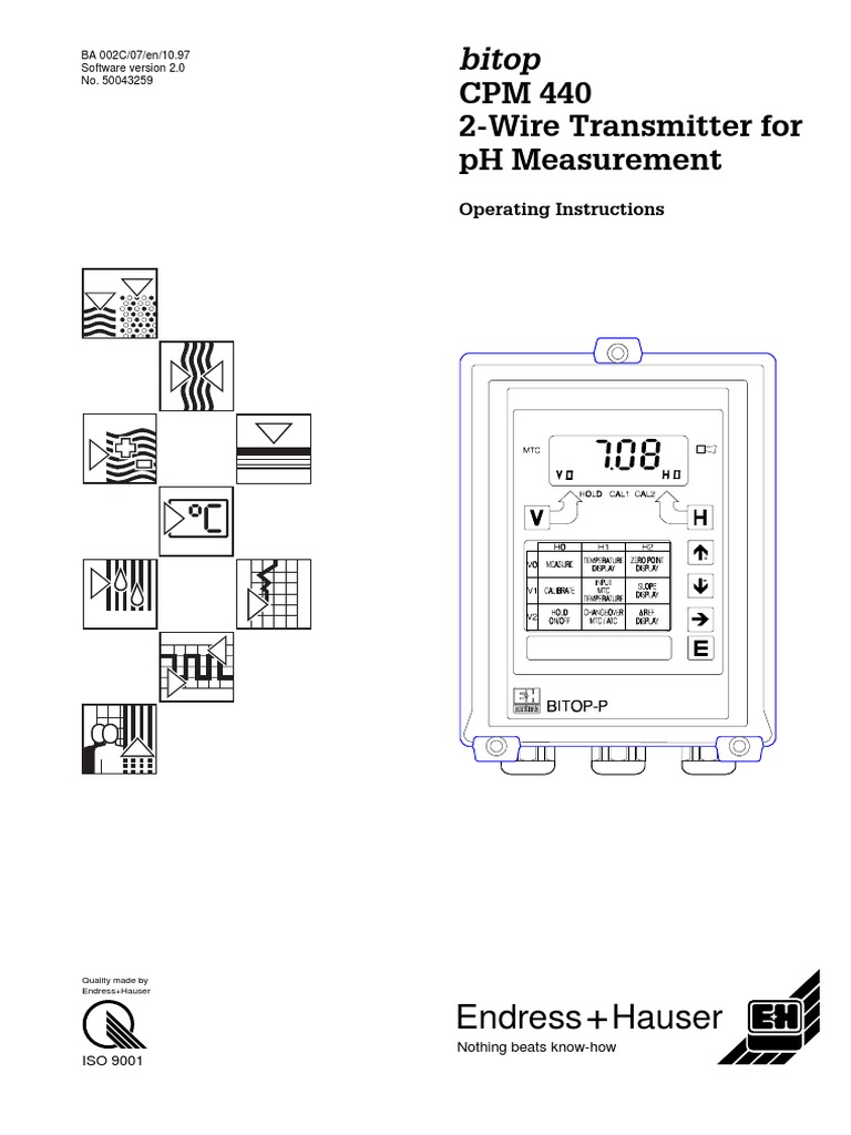 Bitop CPM 440 2-Wire Transmitter For PH Measurement: Endress Hauser | PDF |  Ph | Coaxial Cable