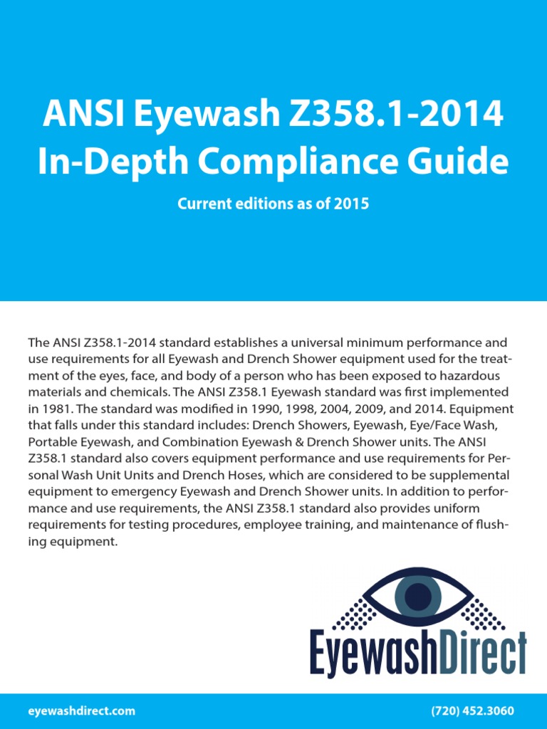 Eyewash Ansi 2015 Water Heating Water