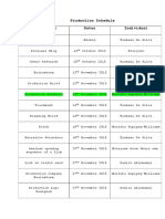 Production Schedule Development Dates Individual