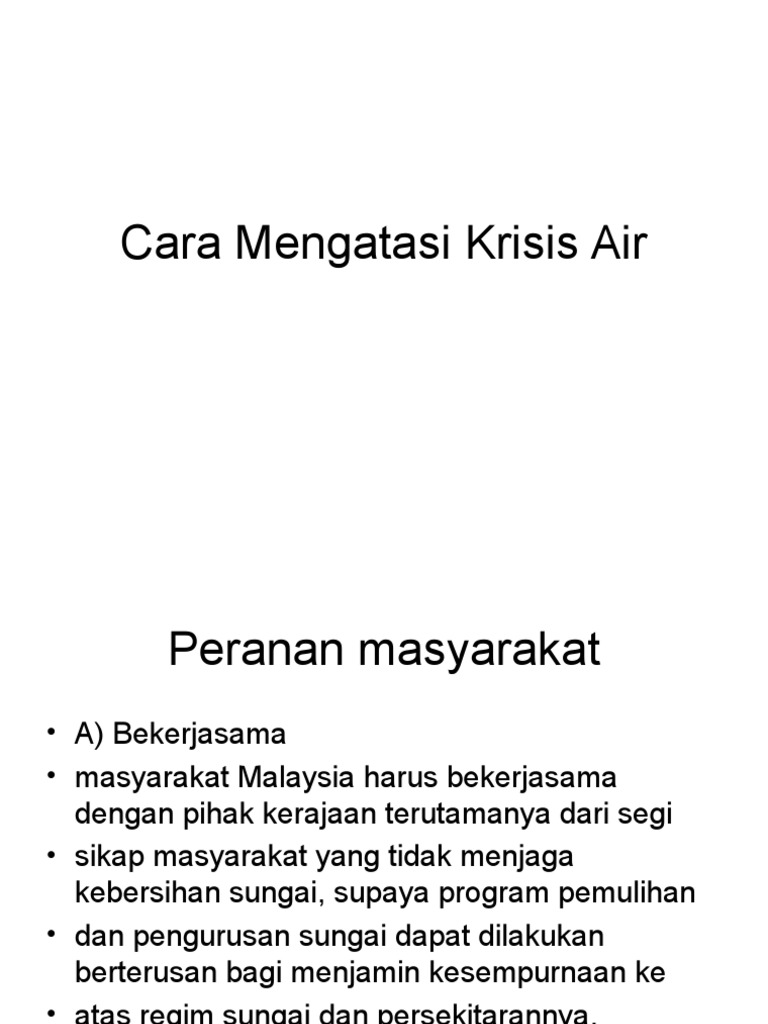 Cara Mengatasi Krisis Air | Pdf