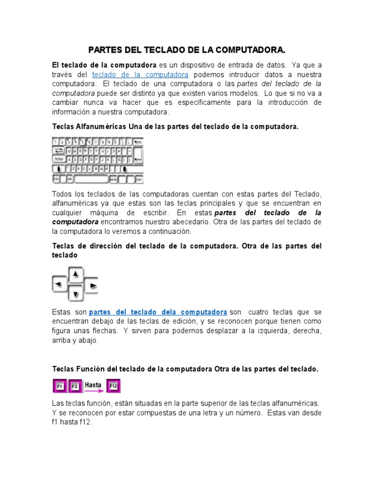 Partes Del Teclado De La Computadora Teclado Ventana