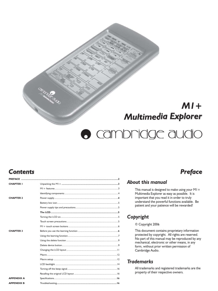 M1 User Manual | PDF | Remote Control | Touchscreen