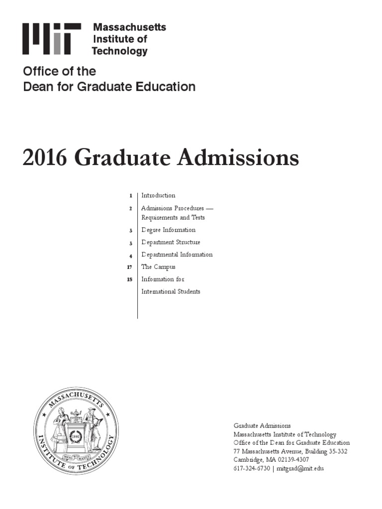 MIT Department Info Graduate School Academic Degree