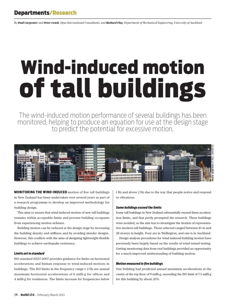 Build 134 78 Research Wind Induce Motion of Tall Buildings | PDF ...