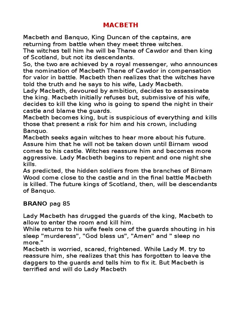 Macbeth English Plays Macbeth