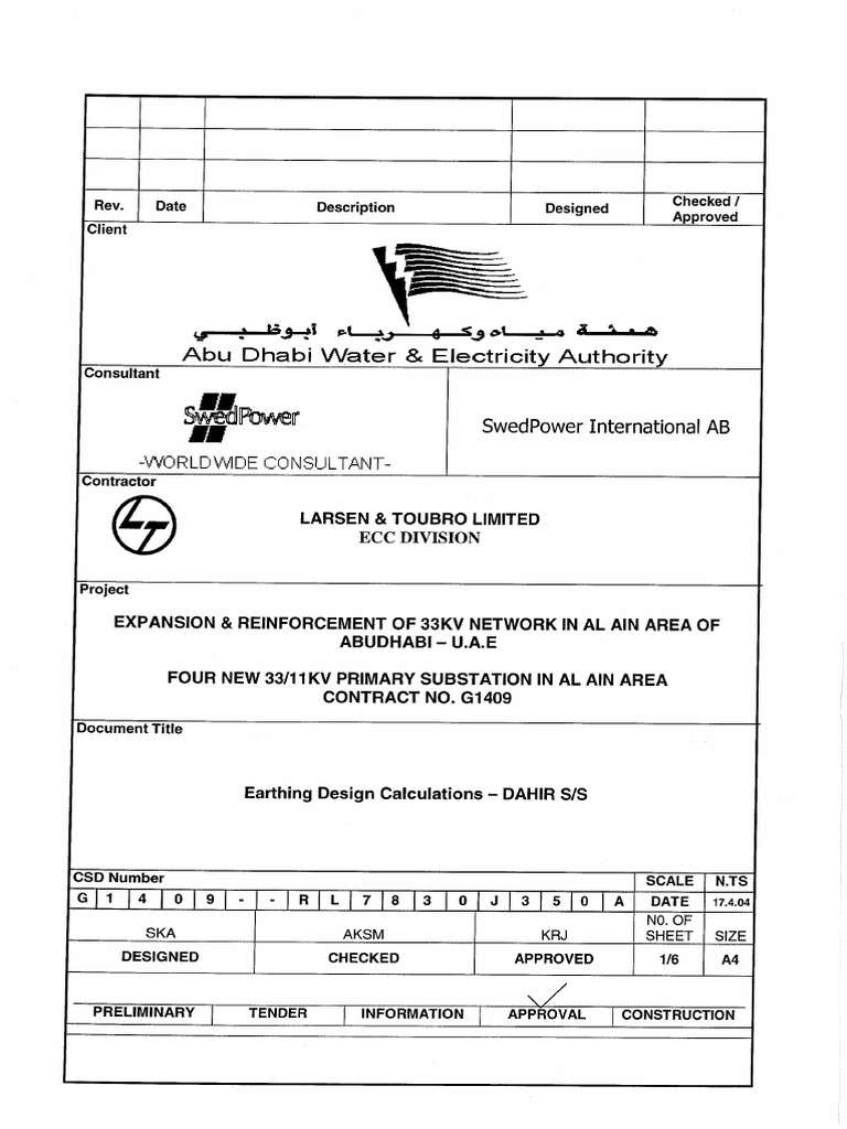 Earthing Calculations-3 Substations | PDF