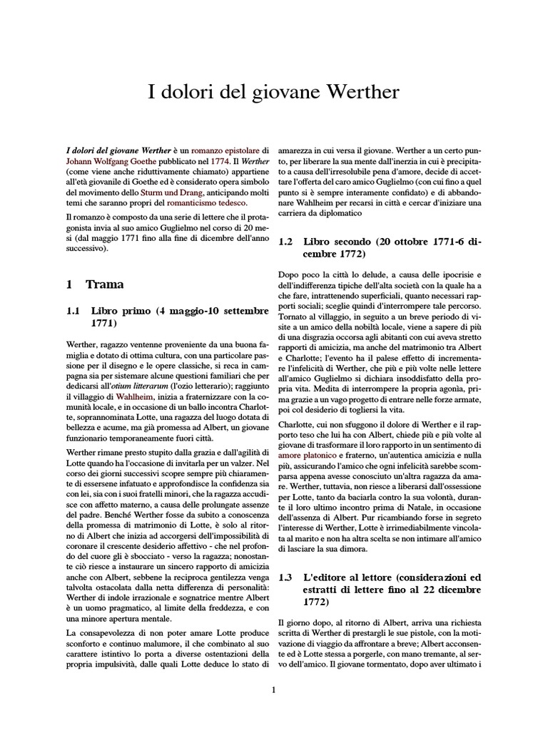 I Dolori Del Giovane Werther PDF