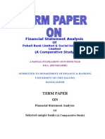 Financial Statement Analysis: Term Paper ON