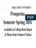 Allama Iqbal Open University Prospectus