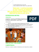 Competencias y Capacidades Del Plan de Fortalecimiento de La Educación Física y El Deporte Escolar 2014