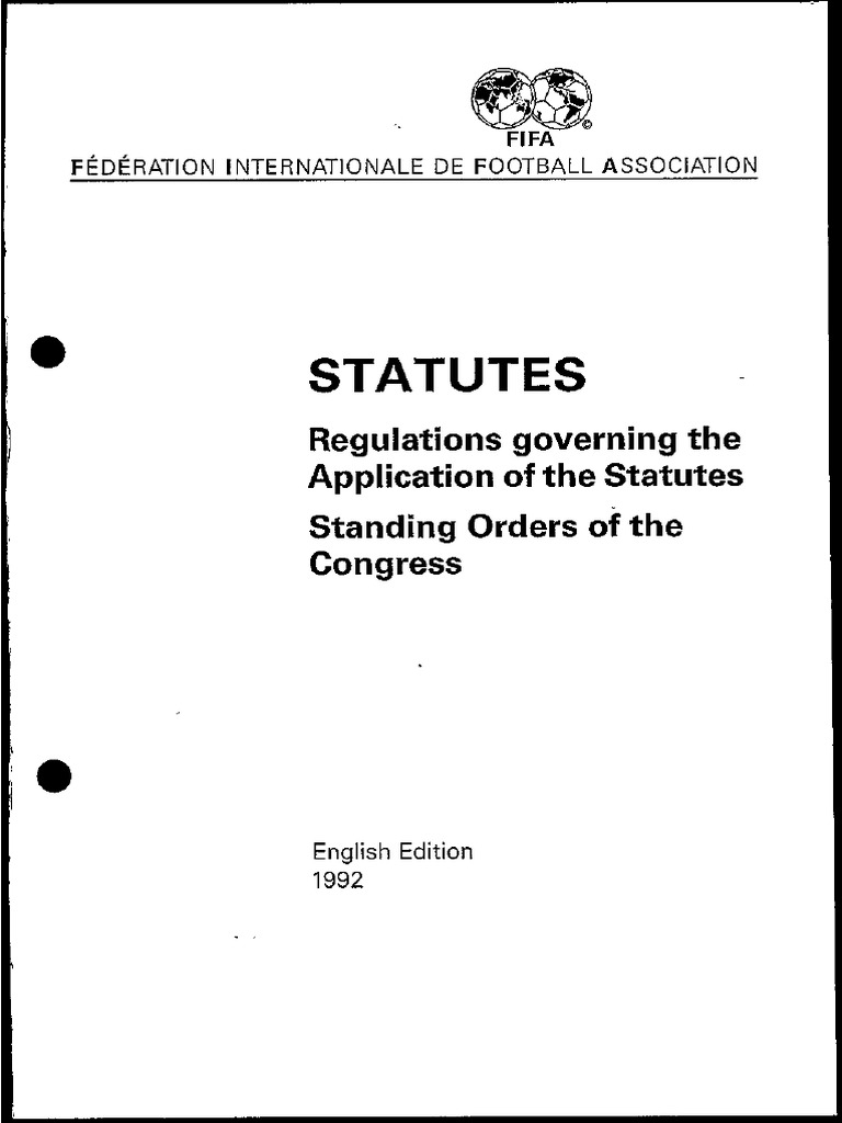 FIFA Statutes Guide PDF Fifa United States Congress