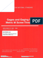 ANSI-ASME B1.16M-1984 Gages and Gaging For Metric M Screw Threads