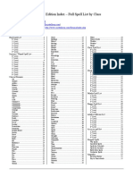 DnD3.5Index Spell Summaries ByClass