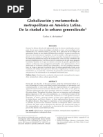 MATTOS, C (2010) Globalización y Metamorfosis Metropolitana en América Latina