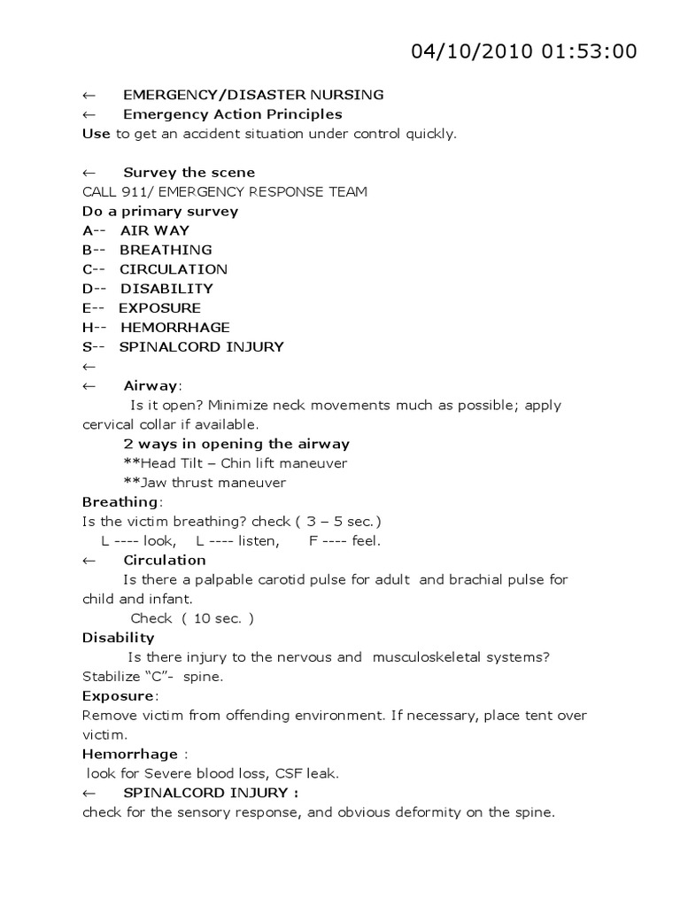 Emergency Nursing Care Guidelines | PDF | Shock (Circulatory) | Stroke