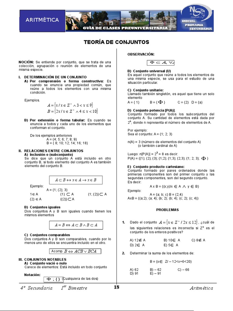 Teoría de Conjuntos y Ejercicios | PDF | Conjunto (Matemáticas) | Lógica