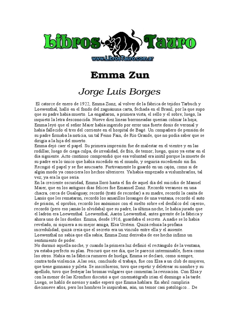 Luis Emma Zunz PDF