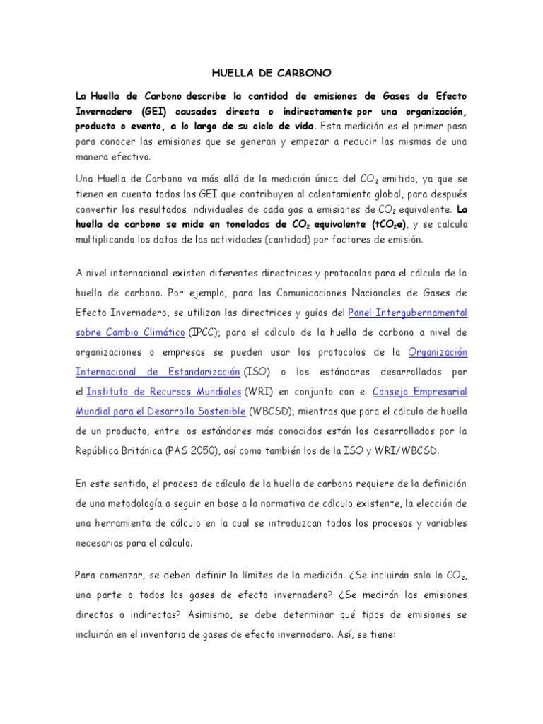Cómo Calcular y Reducir la Huella de Carbono | PDF | Huella de carbono ...