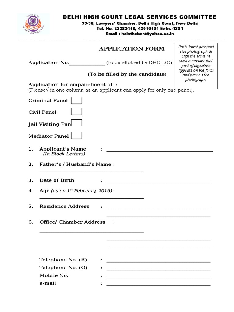 Empanelment Application Form 2016 | PDF | Mediation | Common Law