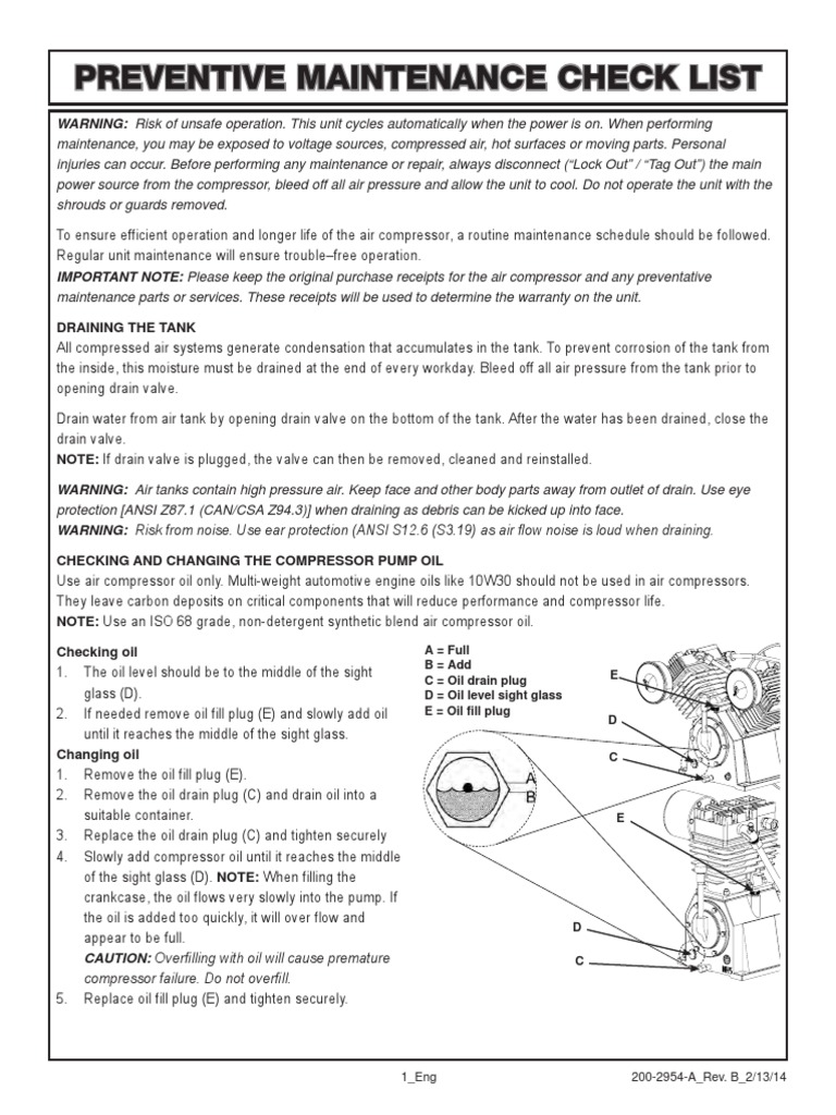 Air Compressor Maintenance Guide | PDF | Belt (Mechanical) | Electronic ...