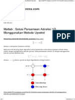 Matlab - Solusi Persamaan Adveksi 1D Menggunakan Metode Upwind - Math279.Wordpress