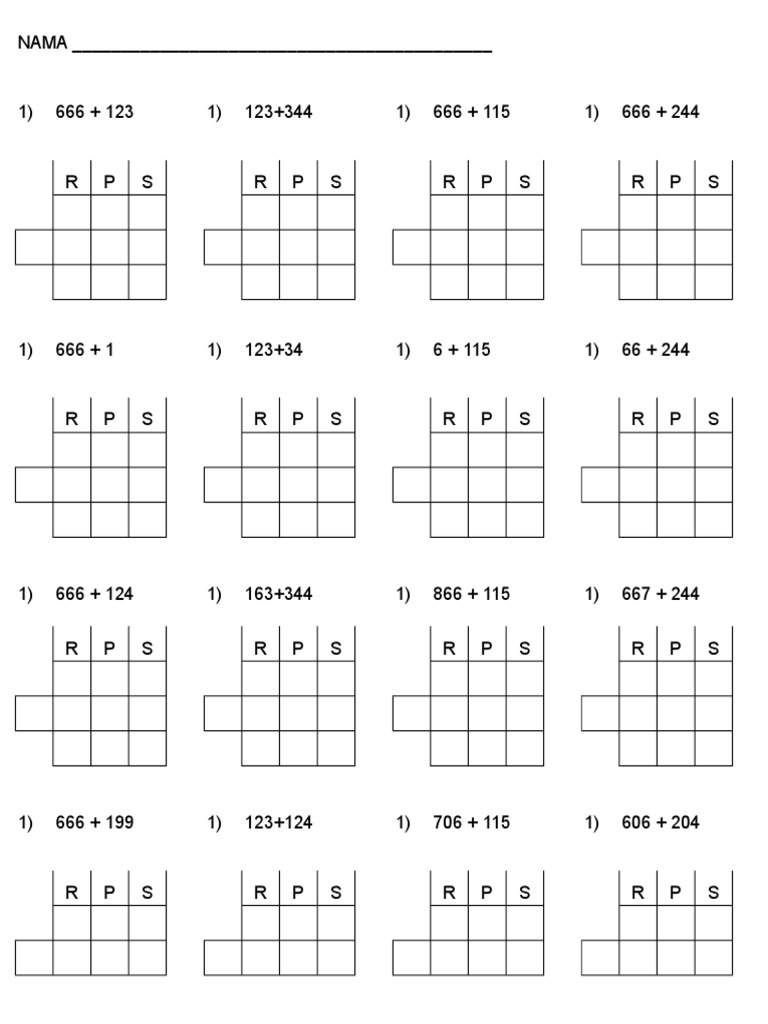 Soalan Matematik Thn 2 Congak Tambah