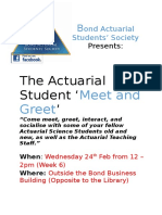 The Bond Actuarial Student's Society Presents