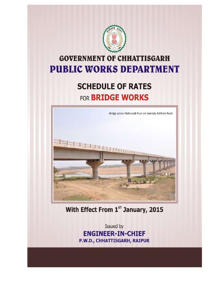 C.G. P.W.D. SOR for Road Works 2015 | PDF | Deep Foundation | Masonry