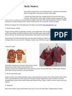 Tips Memilih Baju Batik Modern