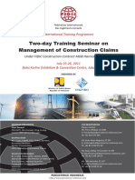 Two-day Training Seminar on Management of Construction Claims Under FIDIC