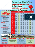 Ramadan Timetable 2015 PDF