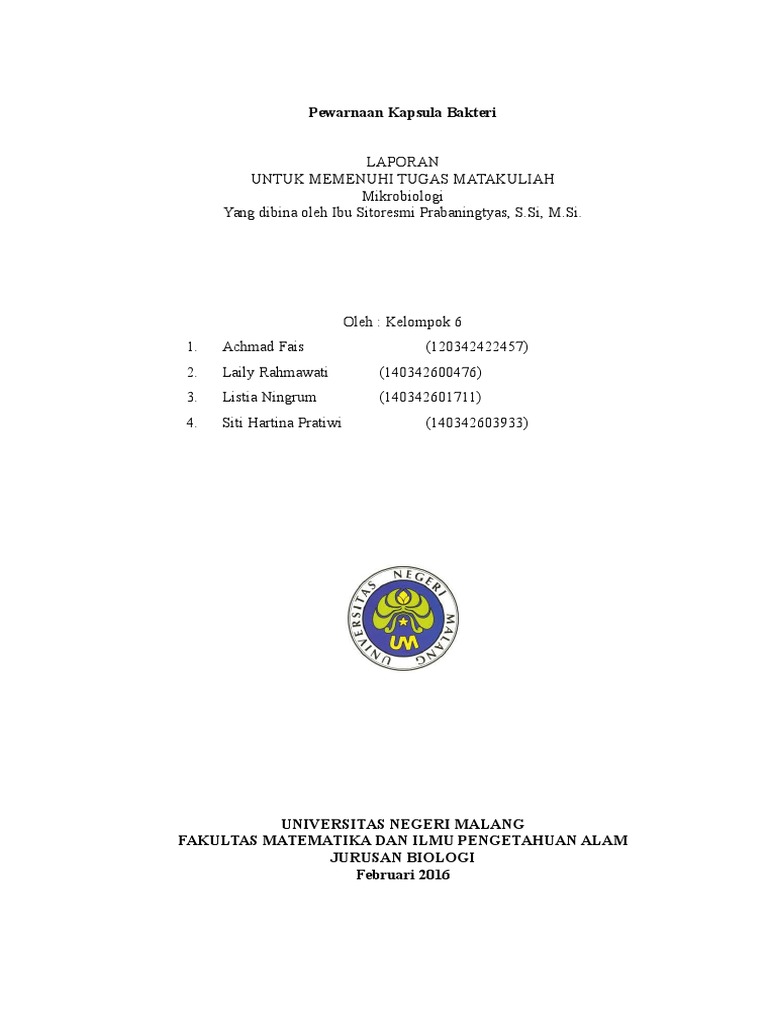 Laporan Pewarnaan Kapsula Bakteri Fix