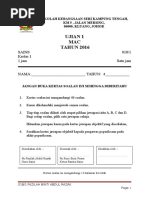 Ujian Pertengahan Tahun Sains Tahun 4 Kertas 2