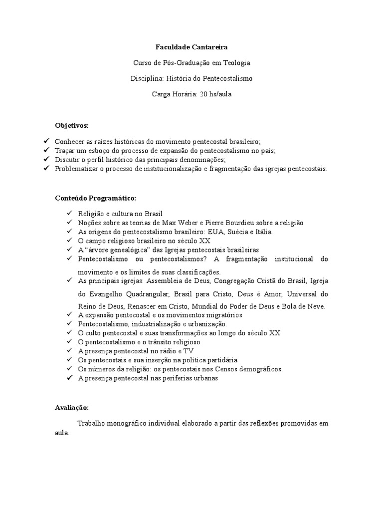 História Do Pentecostalismo Brasileiro Raízes Expansão E