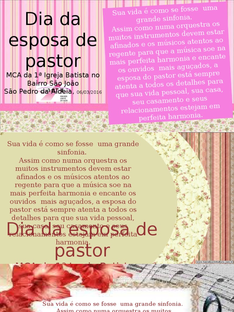 Cartão para o Dia Da Esposa de Pastor