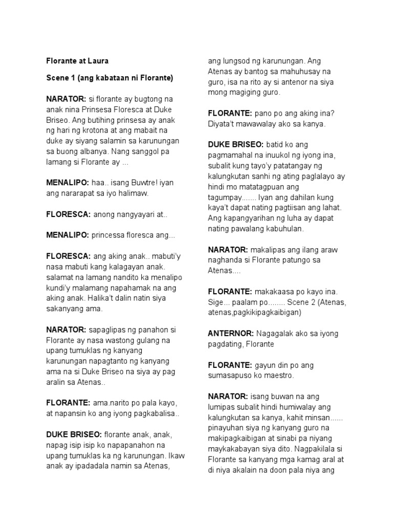 How To Save A Document As A Pdf >> Florante at Laura Sample Script How To Save A Document As A Pdf >> Florante at Laura Sample Script