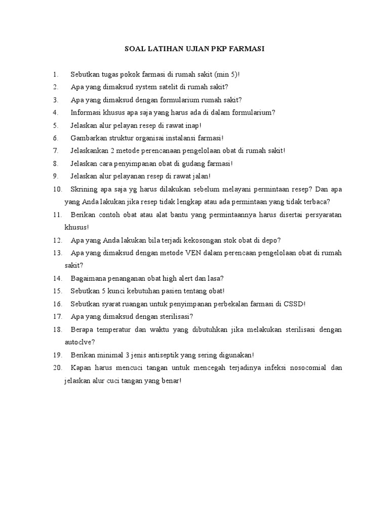 Contoh Soal Tes Asisten Apoteker Guru Galeri
