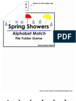 Spring Showers: Alphabet Match File Folder Game