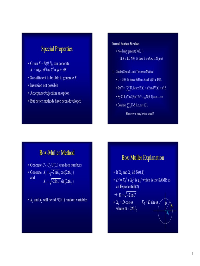 Box-Muller Method for Normal Variables | PDF | Teaching Methods & Materials