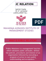 Public Relation: Maharaja Agrasen Institute of Management Studies