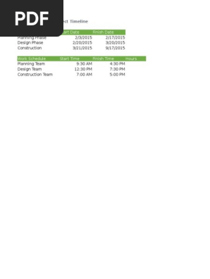 project timeline